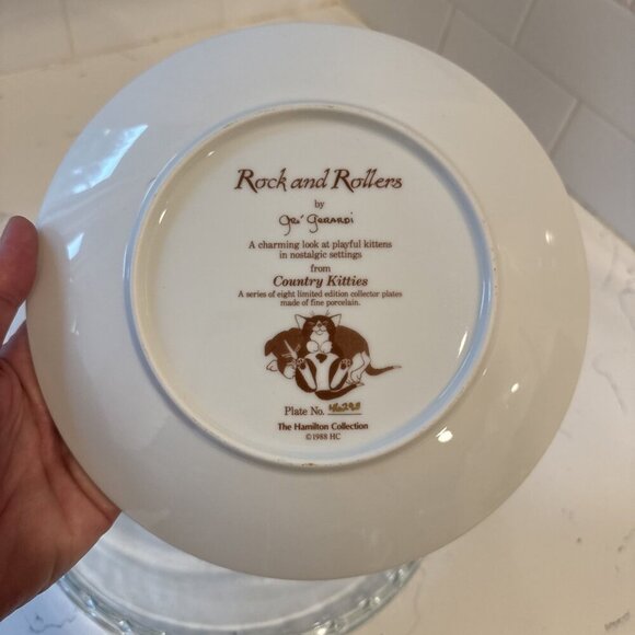 The Hamilton collection cat plate country kitties1988 Gerardi Rock and Rollers - Picture 9 of 14